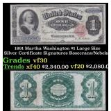 1891 Rosecrans/Nebeker $1 large size Silver Certif
