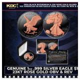 2024 Black Ruthenium & 23K Rose Gold Gilded 1oz Am