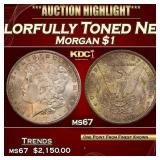 1898-o Morgan Dollar Colorfully Toned Near Top Pop