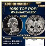 1959 Proof Washington Quarter TOP POP! 25c pr69 DC