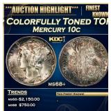 1941-p Mercury Dime Colorfully Toned TOP POP! 10c