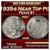 1935-s Peace Dollar Near Top Pop $1 ms66 SEGS