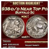 1938-d/d Buffalo Nickel Near Top Pop 5c ms67+ SEGS