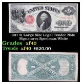 1891 Bruce/Roberts $1 Treasury Note Grades Select