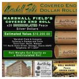 Rare Green Level MARSHALL FIELDS Unc Peace $1 Roll