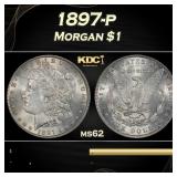 1897-p Morgan Dollar $1 Grades ms62