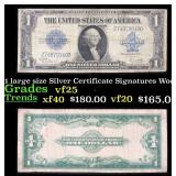 1923 $1 large size Silver Certificate Grades vf+ S