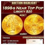 1898-s Gold Liberty Double Eagle Near Top Pop $20