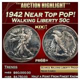 1942 Proof Walking Liberty Half Dollar Near Top Po