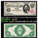 1891 $5 Large Size Silver Certificate Grant Grades