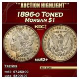 1896-o Morgan Dollar Toned $1 ms62+ USCG