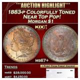 1883-p Morgan Dollar Colorfully Toned Near Top Pop