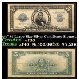 1923 $5 Large Size Silver Certificate "Porthole No