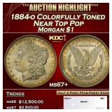 1884-o Morgan Dollar Colorfully Toned Near Top Pop
