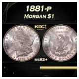 1881-p Morgan Dollar $1 Grades ms62+
