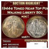 1944-s Walking Liberty Half Dollar Toned Near Top