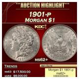 1901-p Morgan Dollar $1 ms62+ USCG
