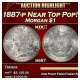 1887-p Morgan Dollar Near Top Pop! $1 ms67 SEGS