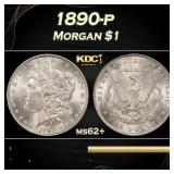 1890-p Morgan Dollar $1 Grades ms62+
