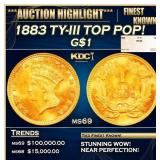 1883 Gold Dollar TY-III TOP POP! $1 ms69 SEGS