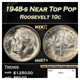 1948-s Roosevelt Dime Near Top Pop 10c ms67+ SEGS