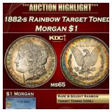PCGS 1882-s Morgan Dollar Rainbow Target Toned $1