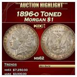 1896-o Morgan Dollar Toned $1 ms62 USCG