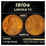 1910-s Lincoln Cent 1c Grades ms65 rd