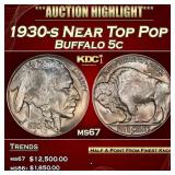1930-s Buffalo Nickel Near Top Pop 5c ms67 SEGS