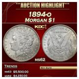 1894-o Morgan Dollar $1 ms62 USCG