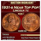 1931-s Lincoln Cent Near Top Pop! 1c ms66 rd SEGS