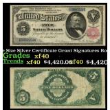 1891 $5 Large Size Silver Certificate Grant Grades