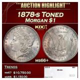 1878-s Morgan Dollar Toned $1 ms66+ SEGS