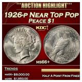 1926-p Peace Dollar Near Top Pop $1 ms66+ SEGS