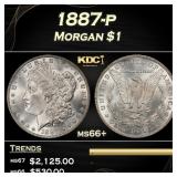 1887-p Morgan Dollar $1 ms66+ SEGS