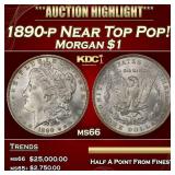 1890-p Morgan Dollar Near Top Pop! $1 ms66 SEGS