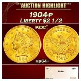 1904-p Gold Liberty Quarter Eagle $2 1/2 ms64+ SEG