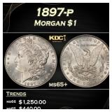 1897-p Morgan Dollar $1 Grades ms65+