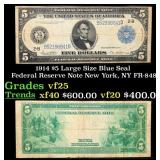1914 $5 Large Size Blue Seal Federal Reserve Note