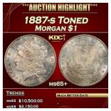 1887-s Morgan Dollar Toned $1 ms65+ SEGS