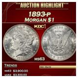 1893-p Morgan Dollar $1 ms63 USCG