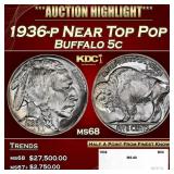 1936-p Buffalo Nickel Near Top Pop 5c ms68 SEGS