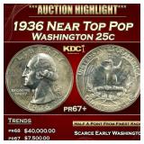 1936 Proof Washington Quarter Near Top Pop 25c pr6
