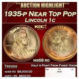 1935-p Lincoln Cent Near Top Pop 1c ms68 rd SEGS