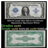 1923 $1 large size Silver Certificate Grades Choic