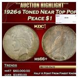 1926-s Peace Dollar Toned Near Top Pop $1 ms66+ SE