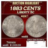 1883 CENTS Liberty Nickel 5c ms65 SEGS