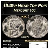 1945-p Mercury Dime Near Top Pop! 10c ms67+ SEGS