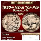 1930-p Buffalo Nickel Near Top Pop 5c ms66+ SEGS
