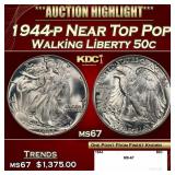1944-p Walking Liberty Half Dollar Near Top Pop 50